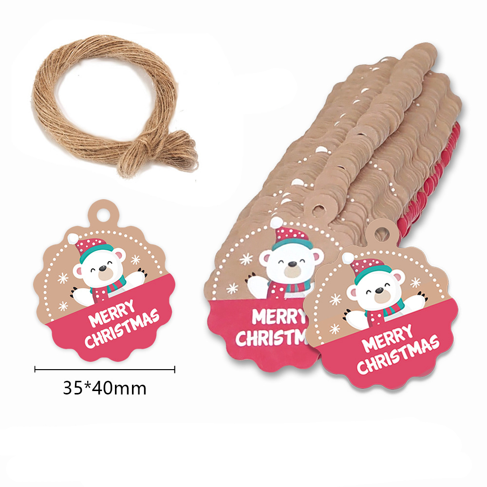 Kraft Hang Tag - 100pcs Merry Christmas Tags Kraft Paper