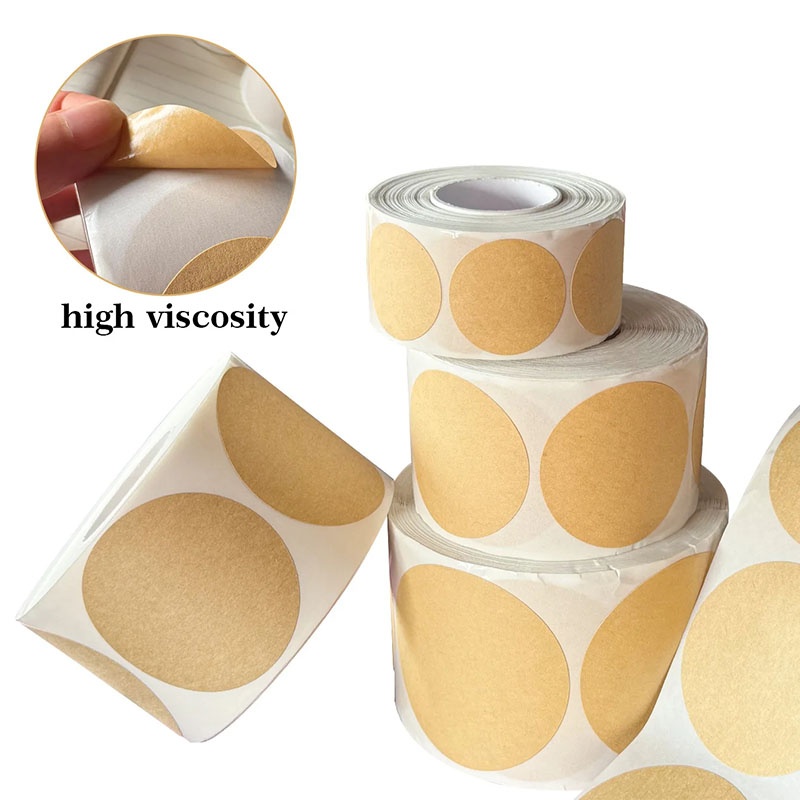 Kraft Hang Tag - 1-5 Roll 2.5cm Kraft Round Self-adhesive