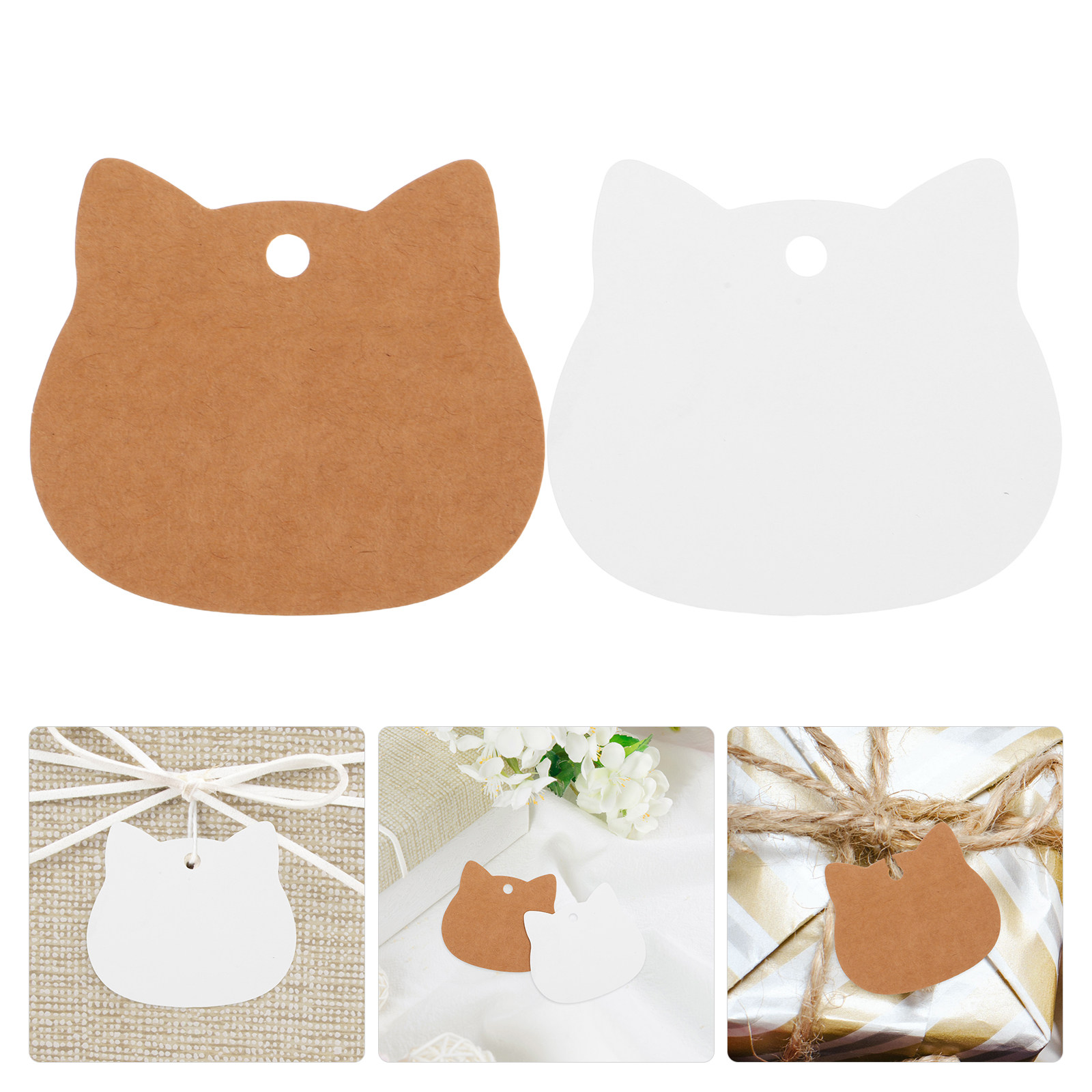200Pcs Cat Head Kraft Paper Ta - Kraft Hang Tag recension och pris