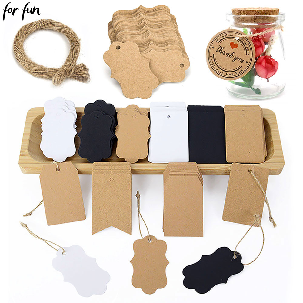 For Fun 100PCS Kraft Paper Tag - Kraft Hang Tag recension och pris