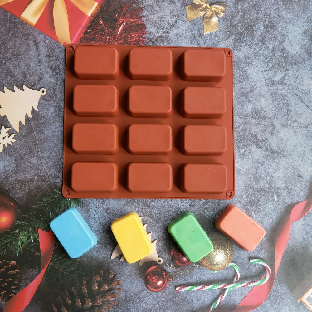 12 Cavity Square Silicone Soap - Candle Making Supplies For Beginners recension och pris