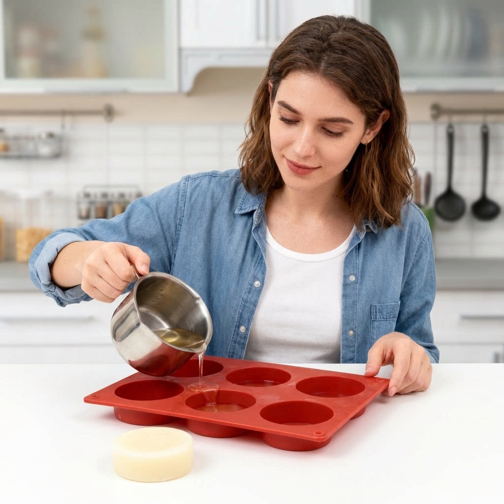 Round Silicone Soap Mold DIY H - Candle Making Supplies For Beginners recension och pris